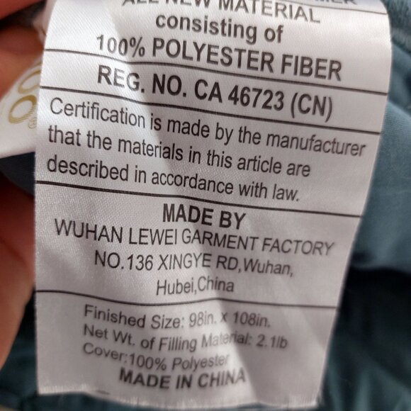 Velvet Velour Quilt Bedspread - King - 98" x 108" Aqua/Teal/Blue/Green - Picture 8 of 9